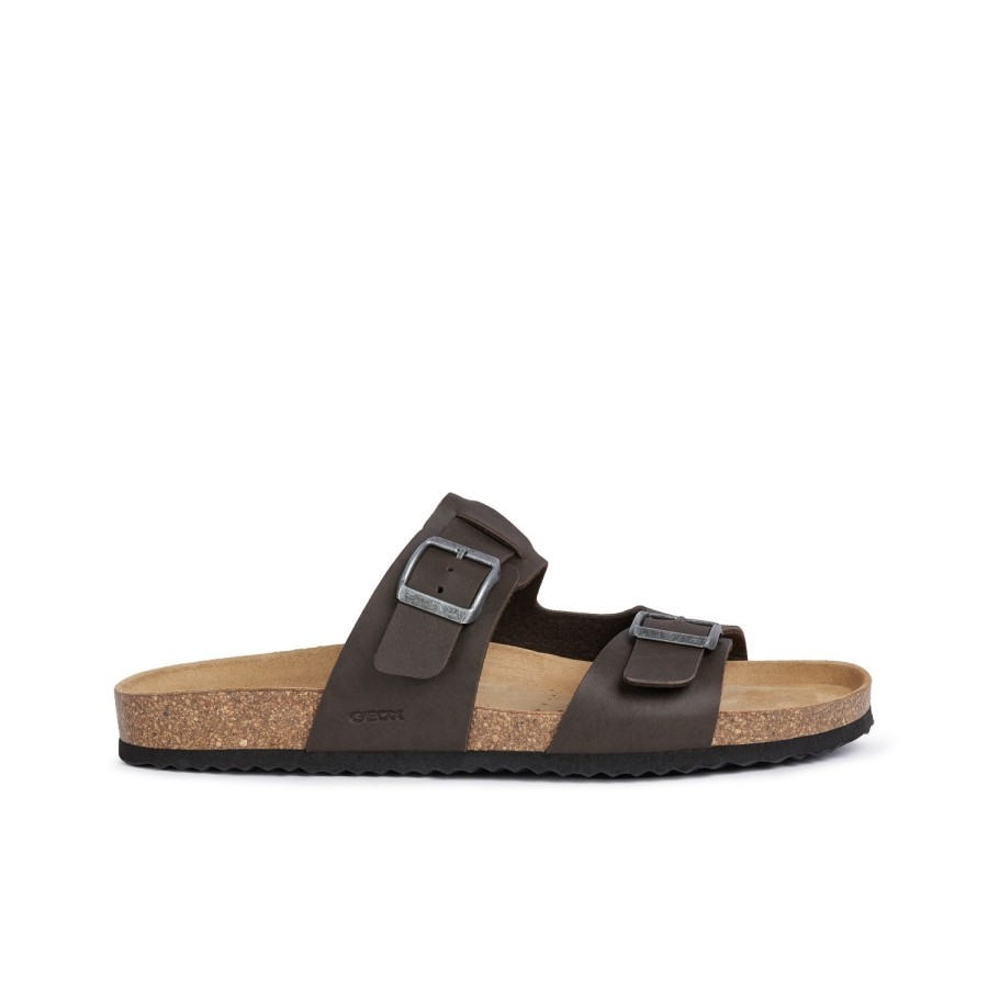 Homme Geox | Geox Nu Pieds Et Sandales U159Vb Marron