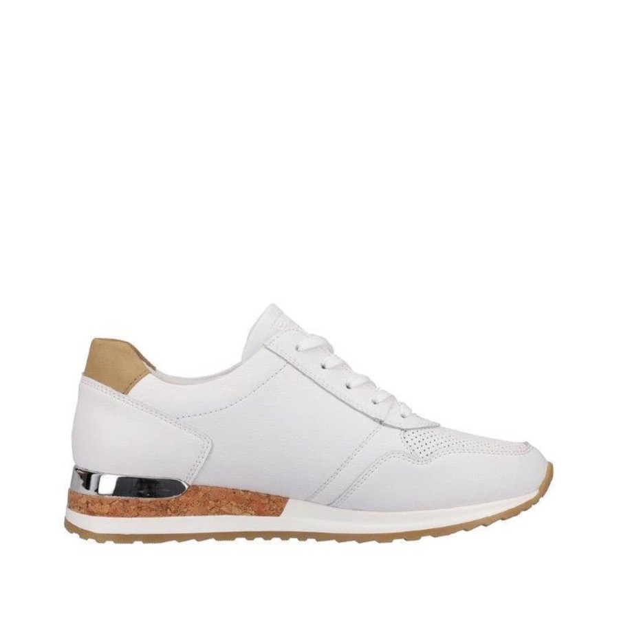 Femme Remonte | Remonte Baskets R2536 80 Blanc Or