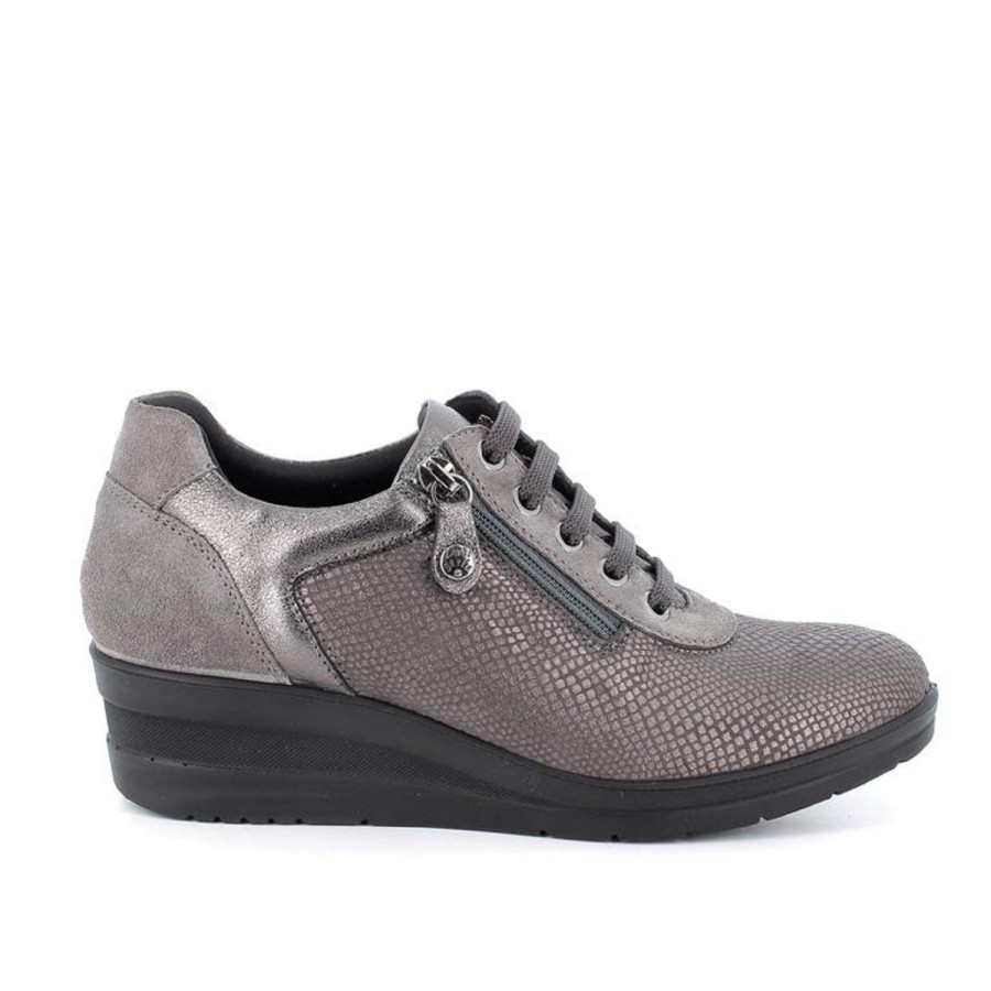 Femme Imac s. | Imac S. Chaussures A Lacets 455680 Gris