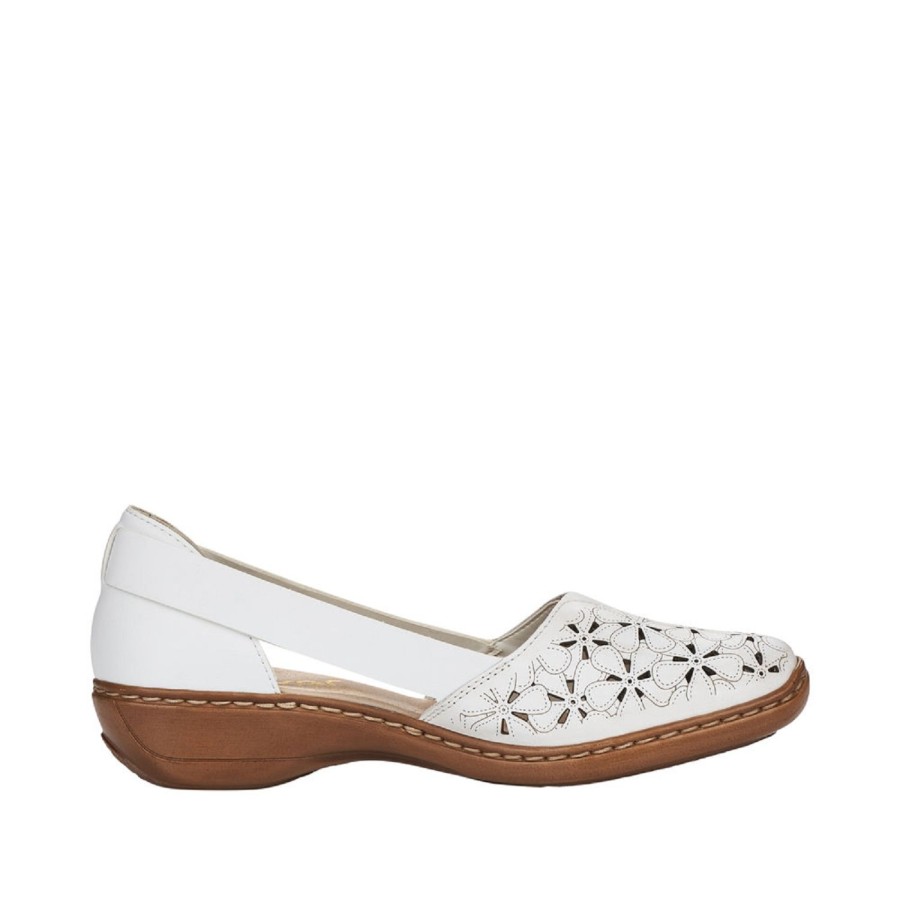 Femme Rieker | Rieker Mocassins 41356 Blanc