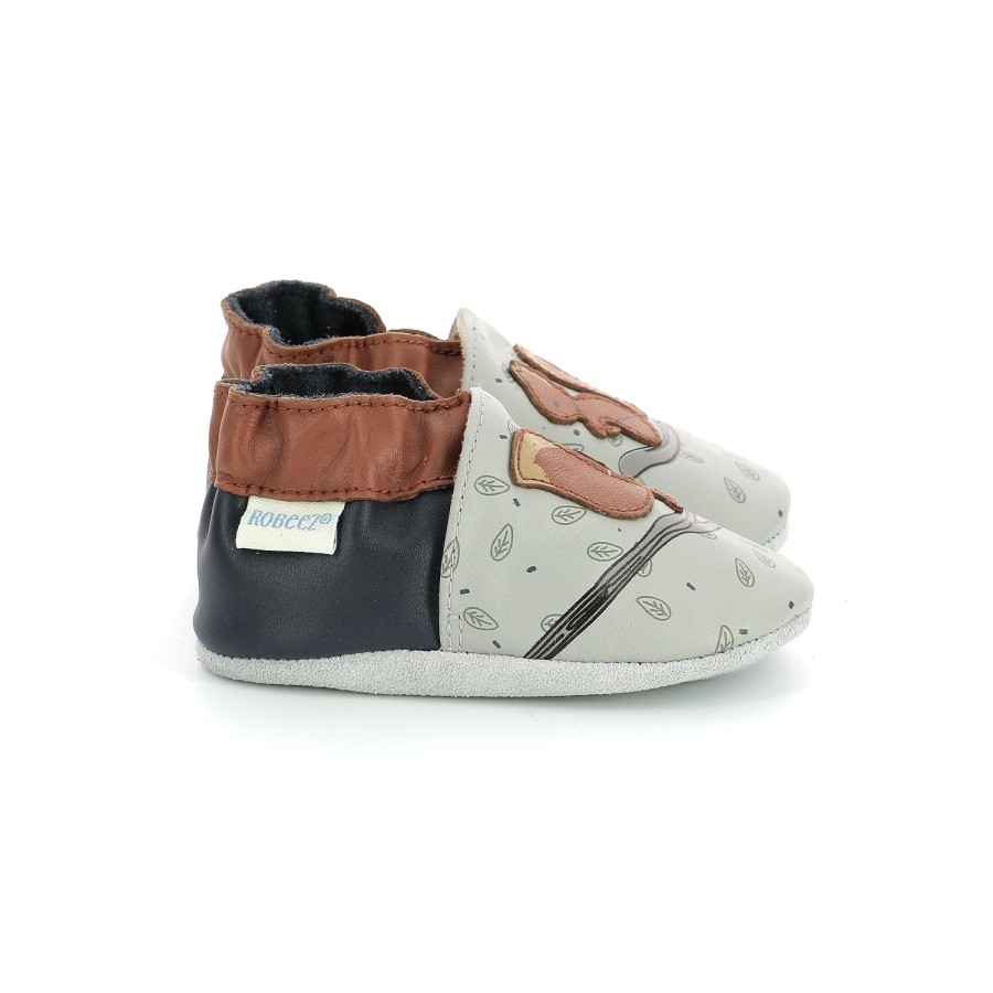 Enfant Robeez Chaussons | Robeez Chaussons Friendly Return Gris