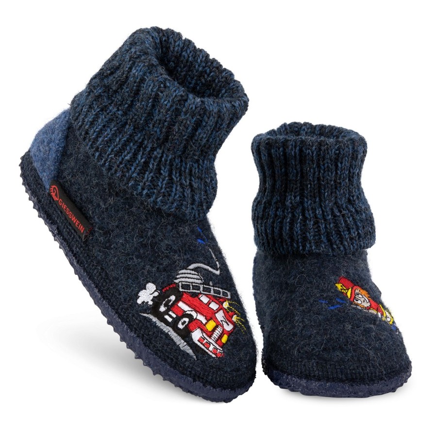 Enfant Giesswein Chaussons | Giesswein Chaussons Kressbronn Marine