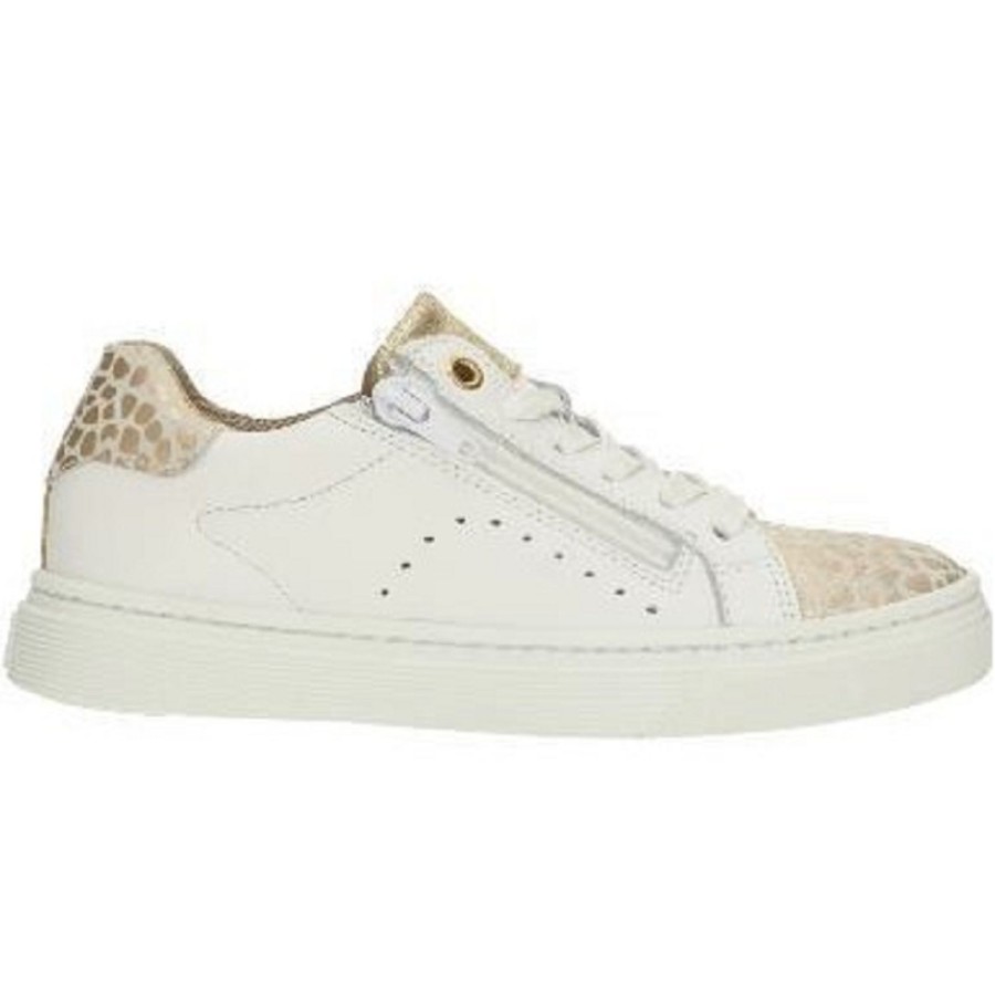 Enfant Bull boxer Baskets | Bull Boxer Baskets Et Sneakers Aop005E5L Blanc Or