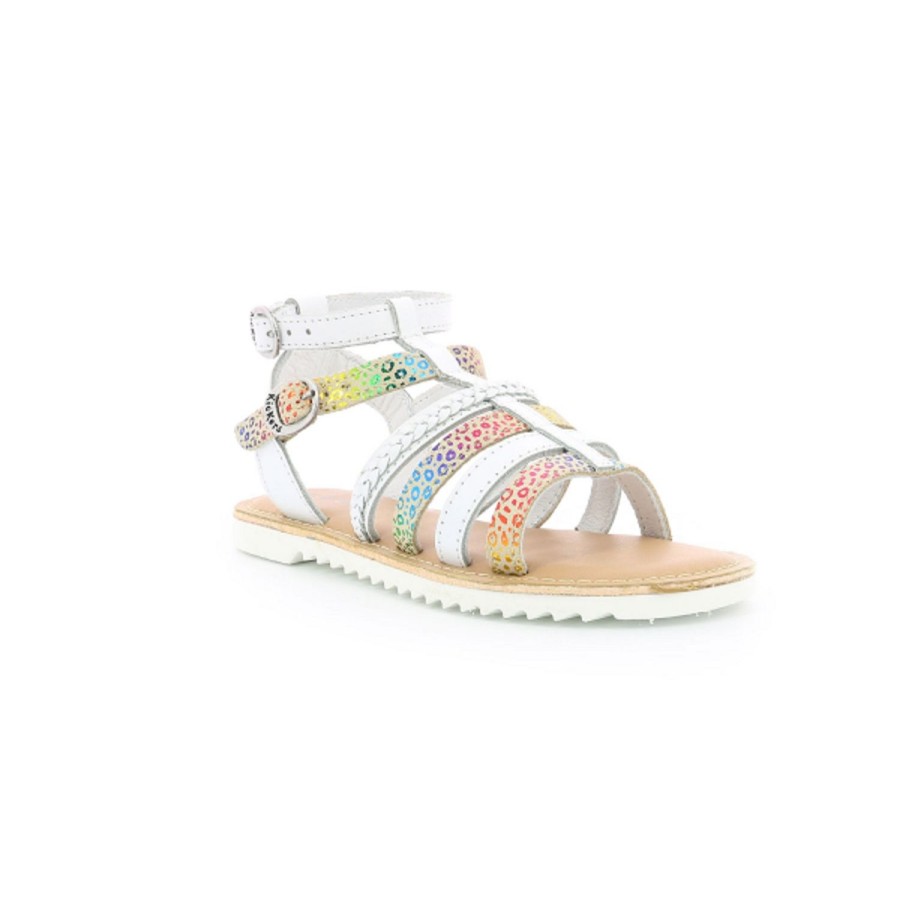 Enfant Kickers Sandales | Kickers Nu Pieds Sandales Shastyl Blanc