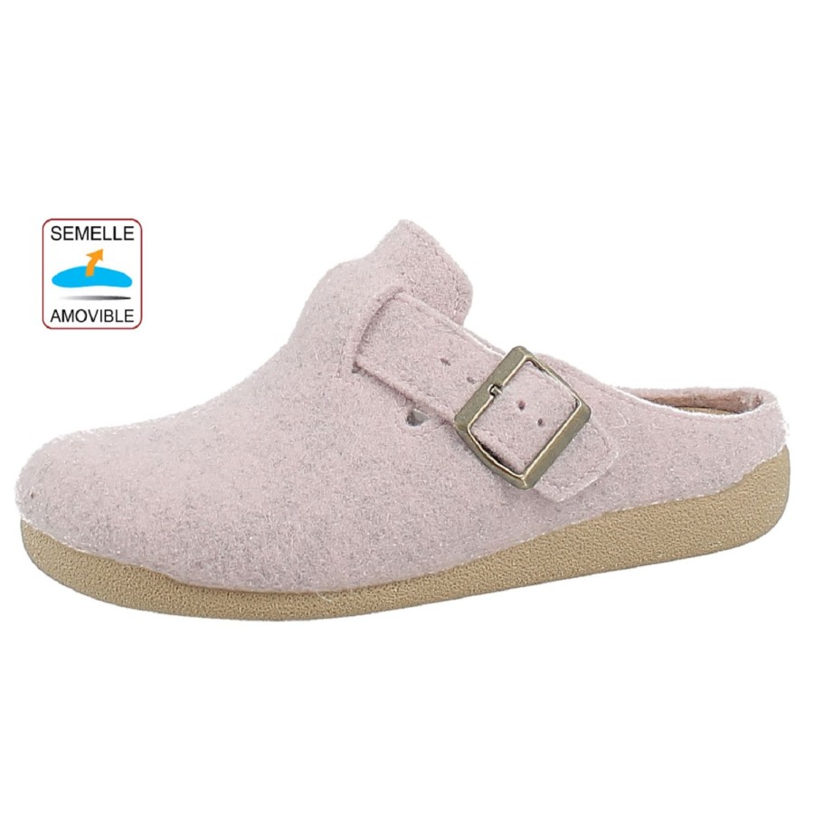 Femme Calzamur | Calzamur Chaussons Cm 55850 Palo Rose Pale